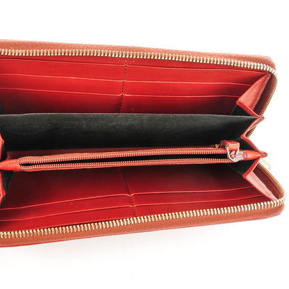 Saint Laurent Textured Patent Calfskin Belle De Jour Zip Around Wallet Red 5 of 7