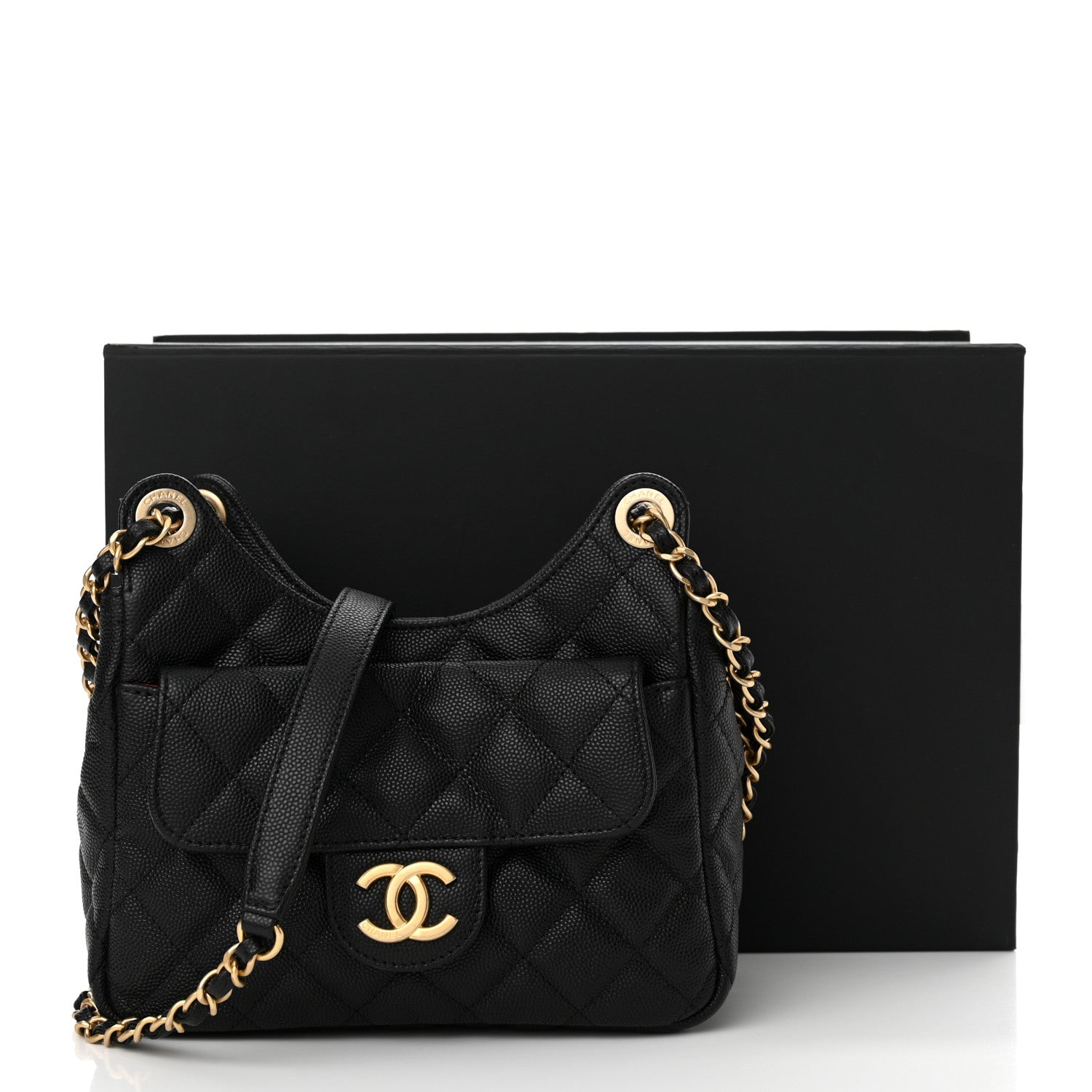 Chanel Caviar Quilted Small Wavy CC Hobo Black 11 of 11