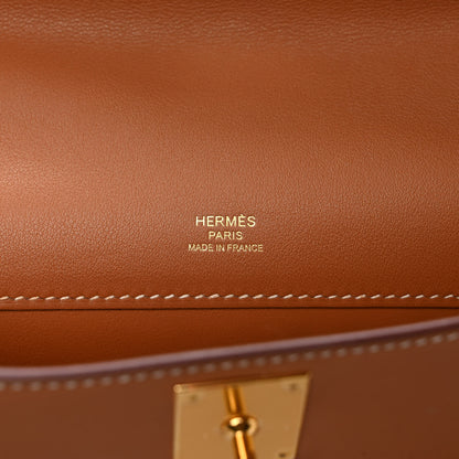 Hermes Swift Kelly Cut Clutch Pochette Gold 6 of 8