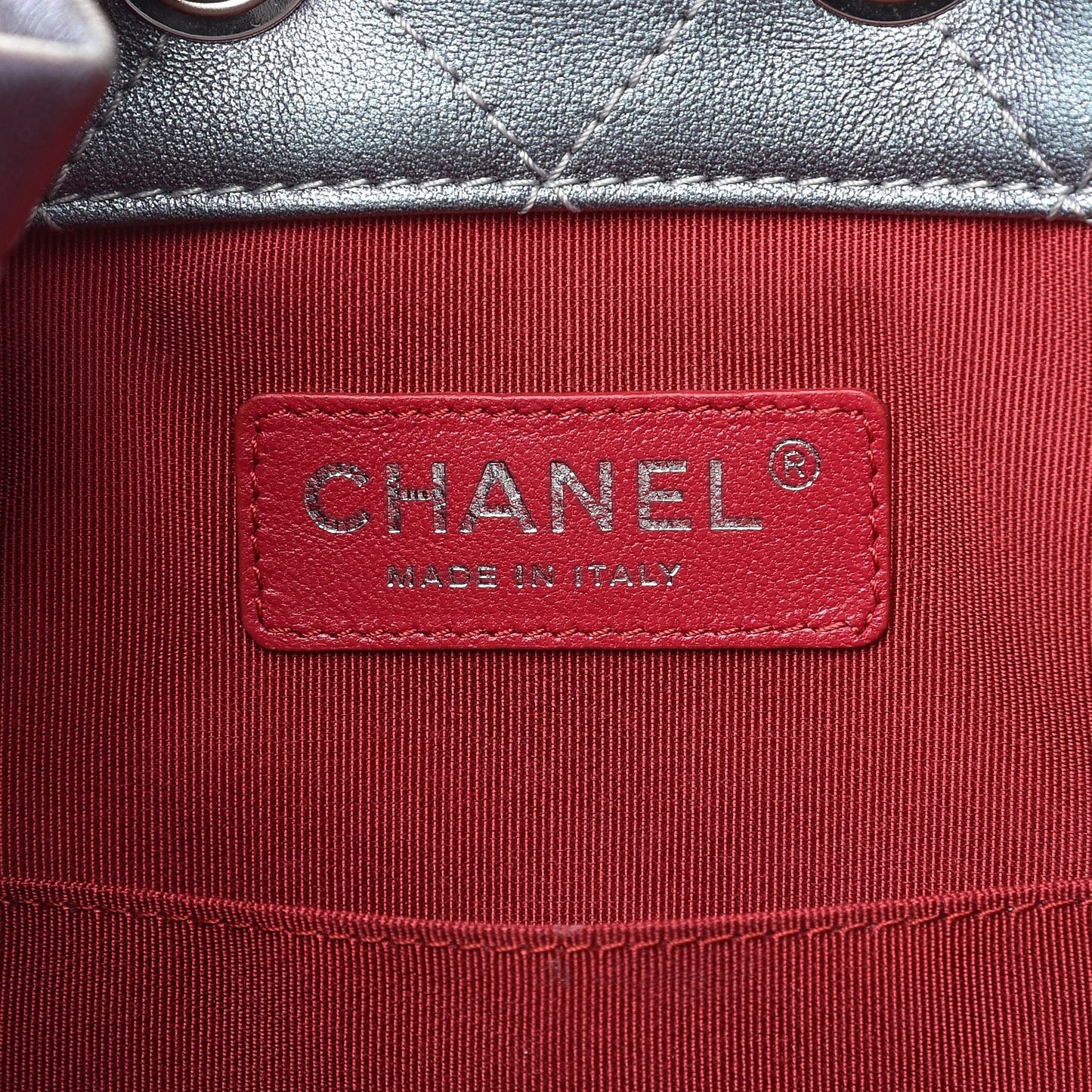 Iridescent Lambskin Calfskin Quilted Gabrielle Backpack Light Purple