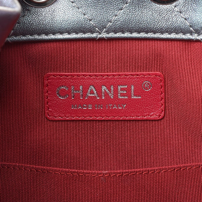 Chanel Iridescent Lambskin Calfskin Quilted Gabrielle Backpack Light Purple 6 of 8