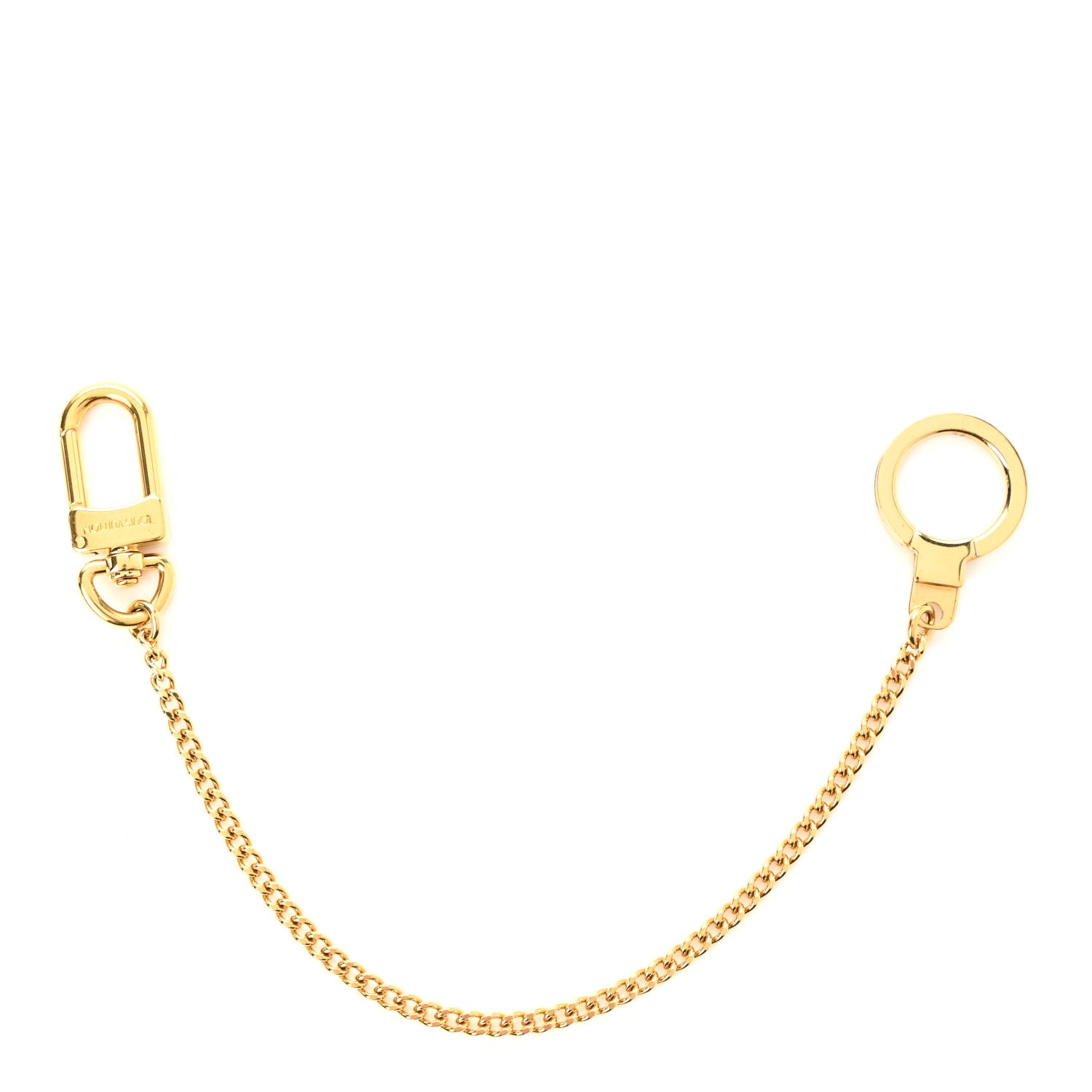 Louis Vuitton Metal Pochette Extender Key Ring Chain Gold 1 of 3