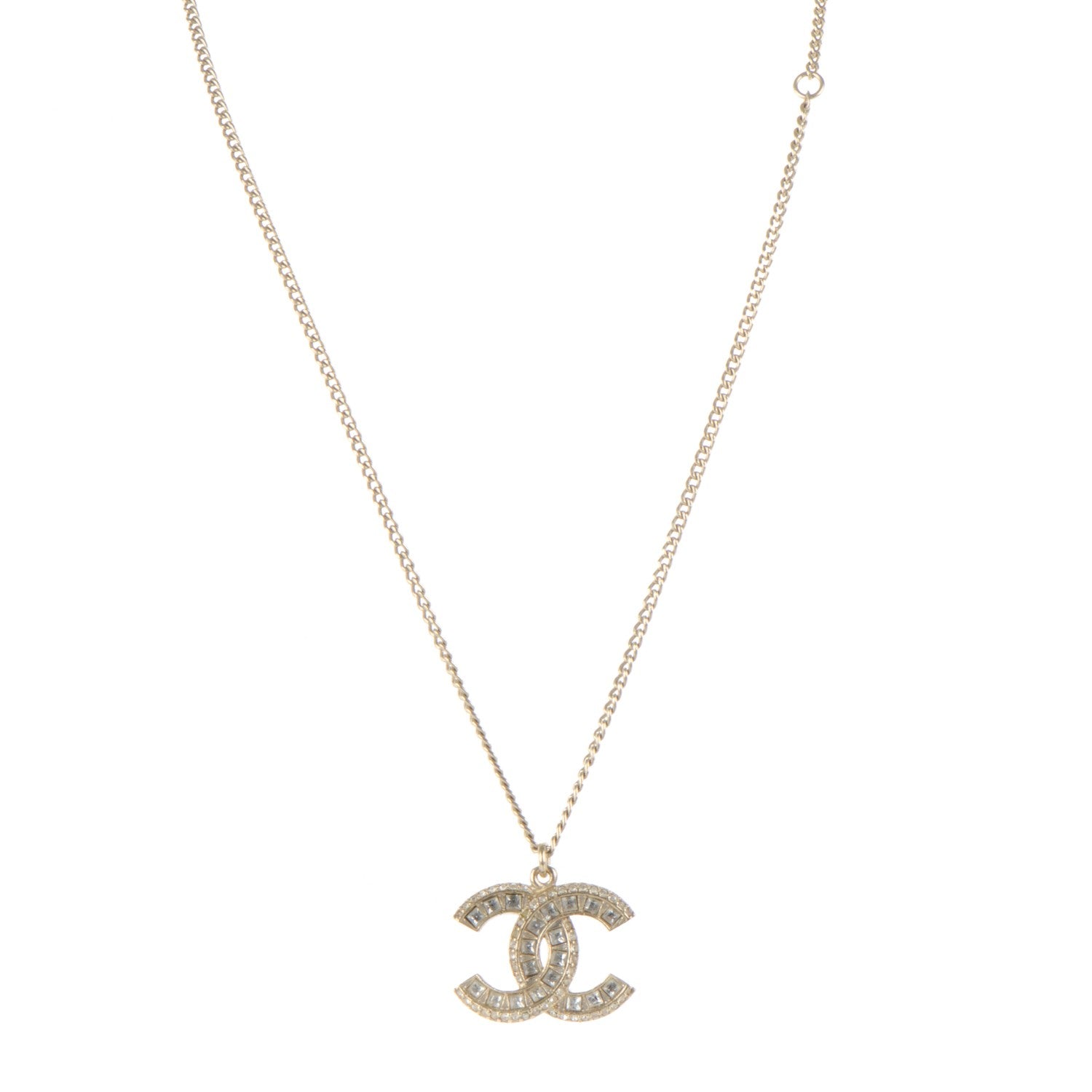 Chanel Baguette Crystal CC Necklace Gold 1 of 4