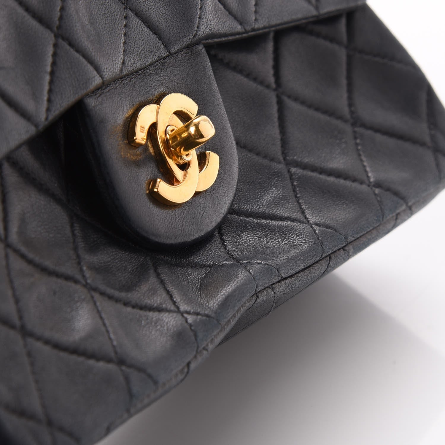 Chanel Lambskin Quilted Small Double Flap Navy 15 of 15