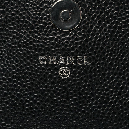 Chanel Caviar Half Moon Wallet On Chain WOC Black 6 of 11