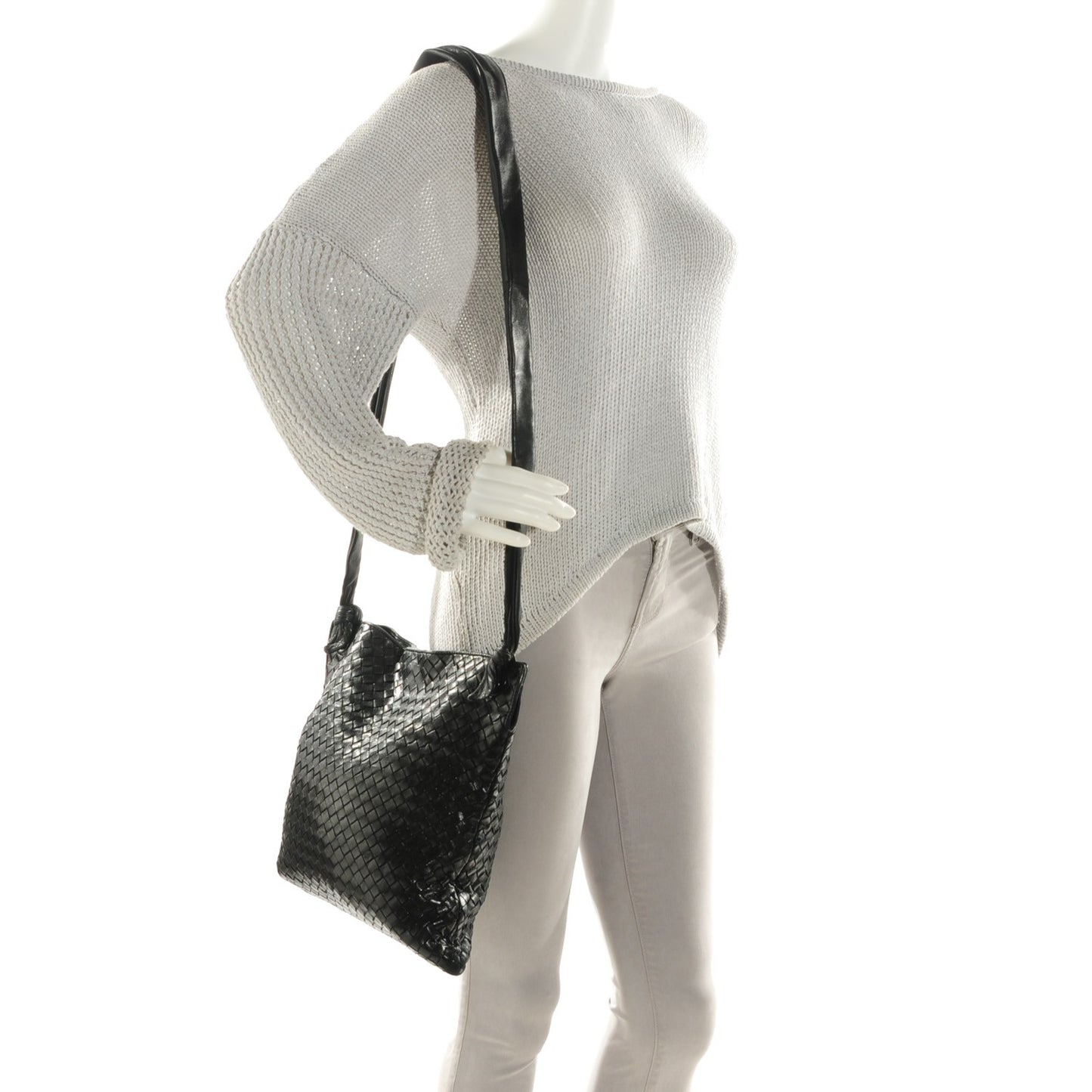 Vintage Nappa Intrecciato Small Messenger Nero Black