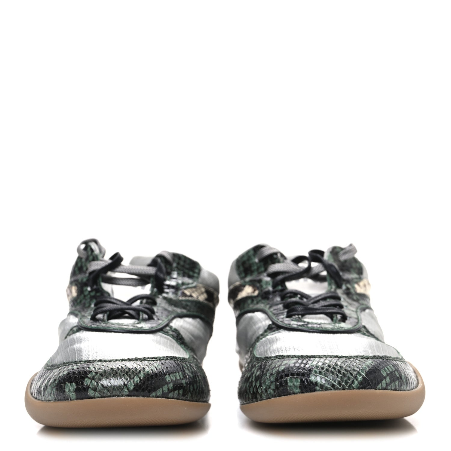 Miu Miu Nylon Technical Ayers Pitone Gymnasium Sneakers 39 Nube Abete 3 of 10