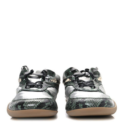 Miu Miu Nylon Technical Ayers Pitone Gymnasium Sneakers 39 Nube Abete 3 of 10