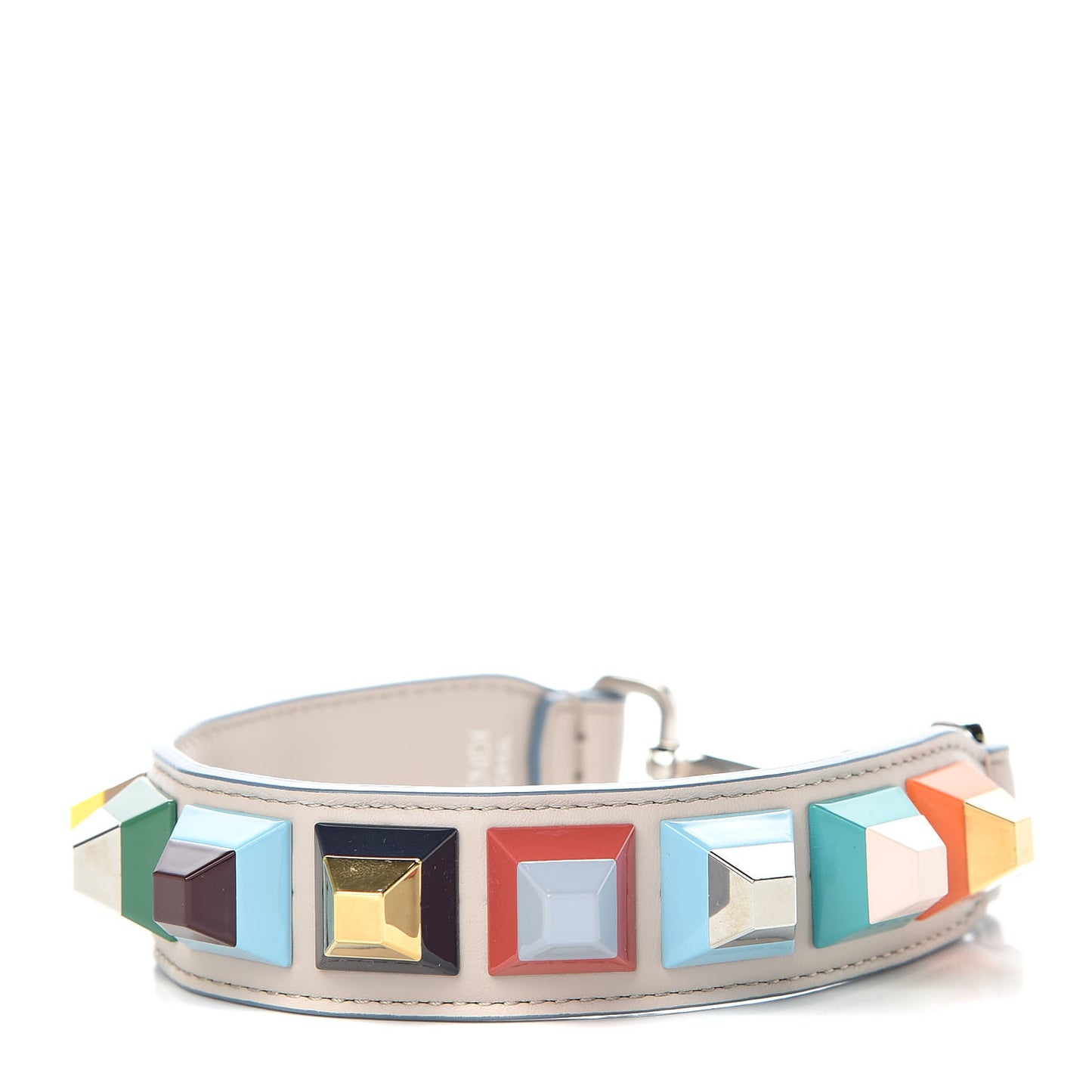 Vitello Dolce Plexiglass Studded Mini Strap You Grigio Polvere Multicolor