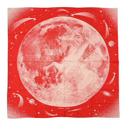 Hermes Silk Cashmere Clair De Lune Shawl 140 Rouge Naturel 1 of 4