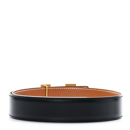 Hermes Box Epsom 32mm Constance H Belt 70 28 Black Gold 2 of 5
