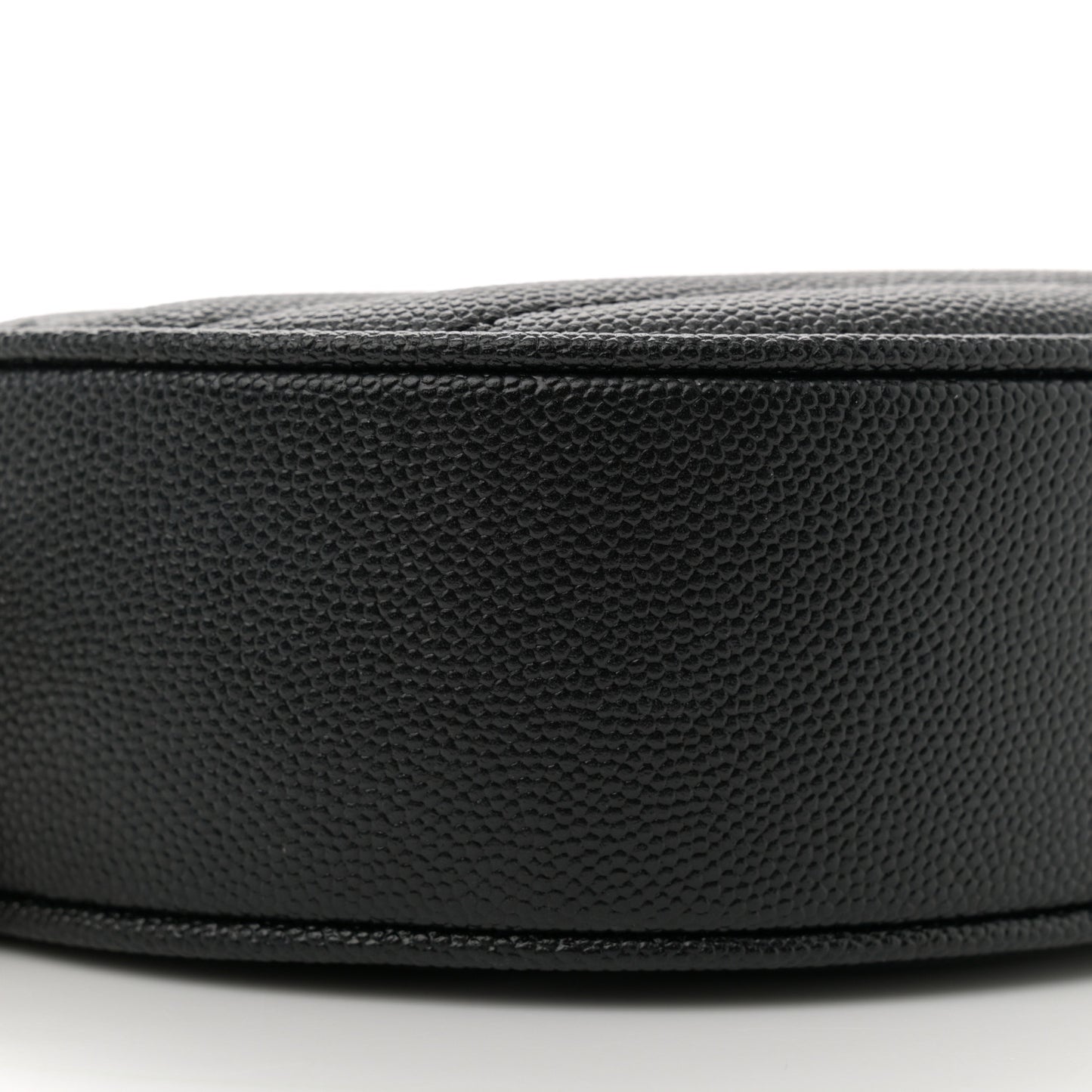 Grain De Poudre Matelasse Chevron Quilted Round Vinyle Camera Bag Black