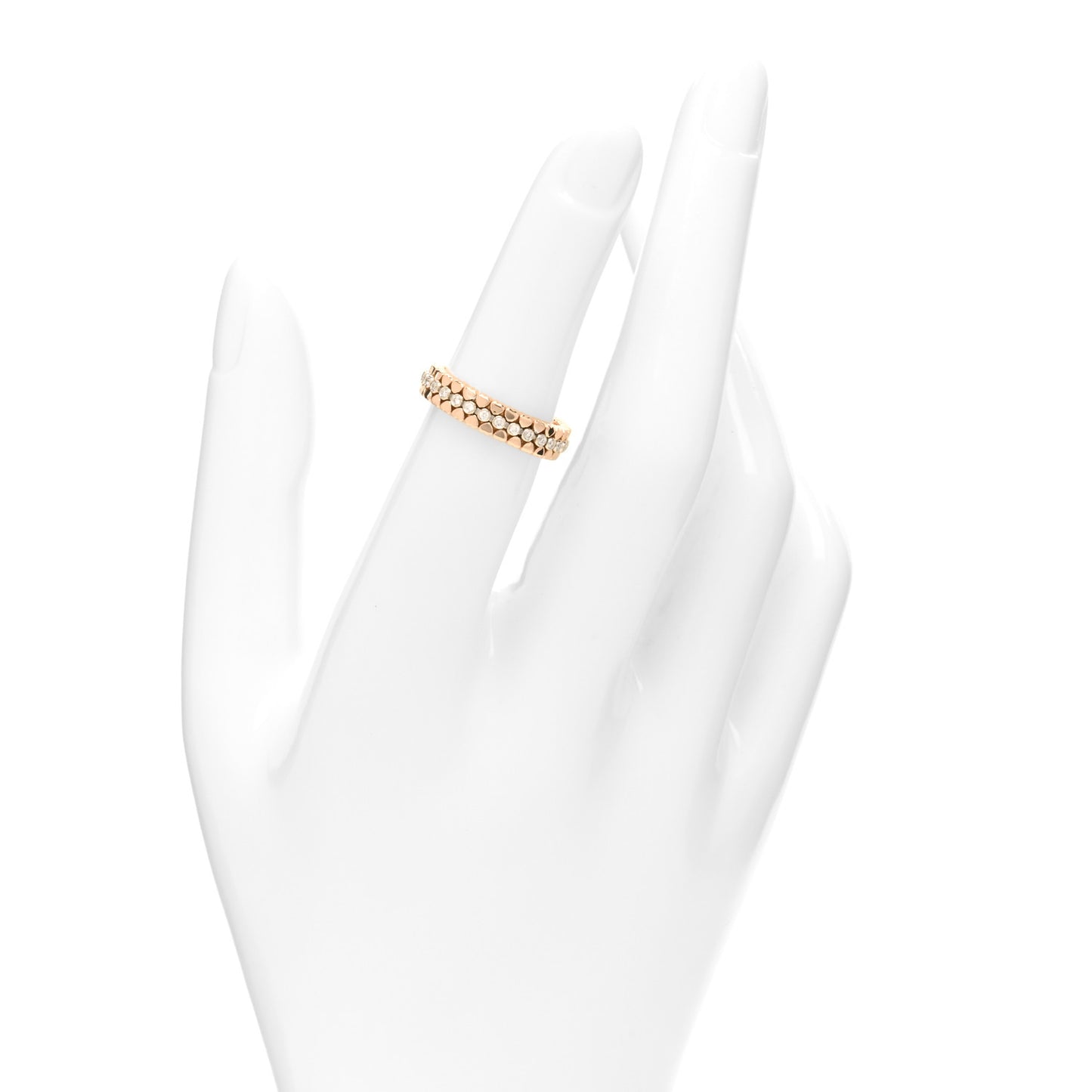 18K Rose Gold Diamond Crown of Hearts Band Ring 49 5