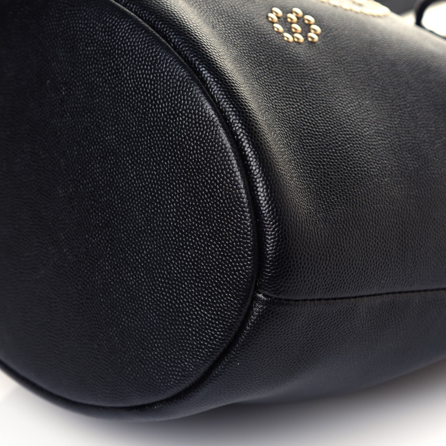 Chanel Caviar Deauville Drawstring Bucket Bag Black 9 of 12
