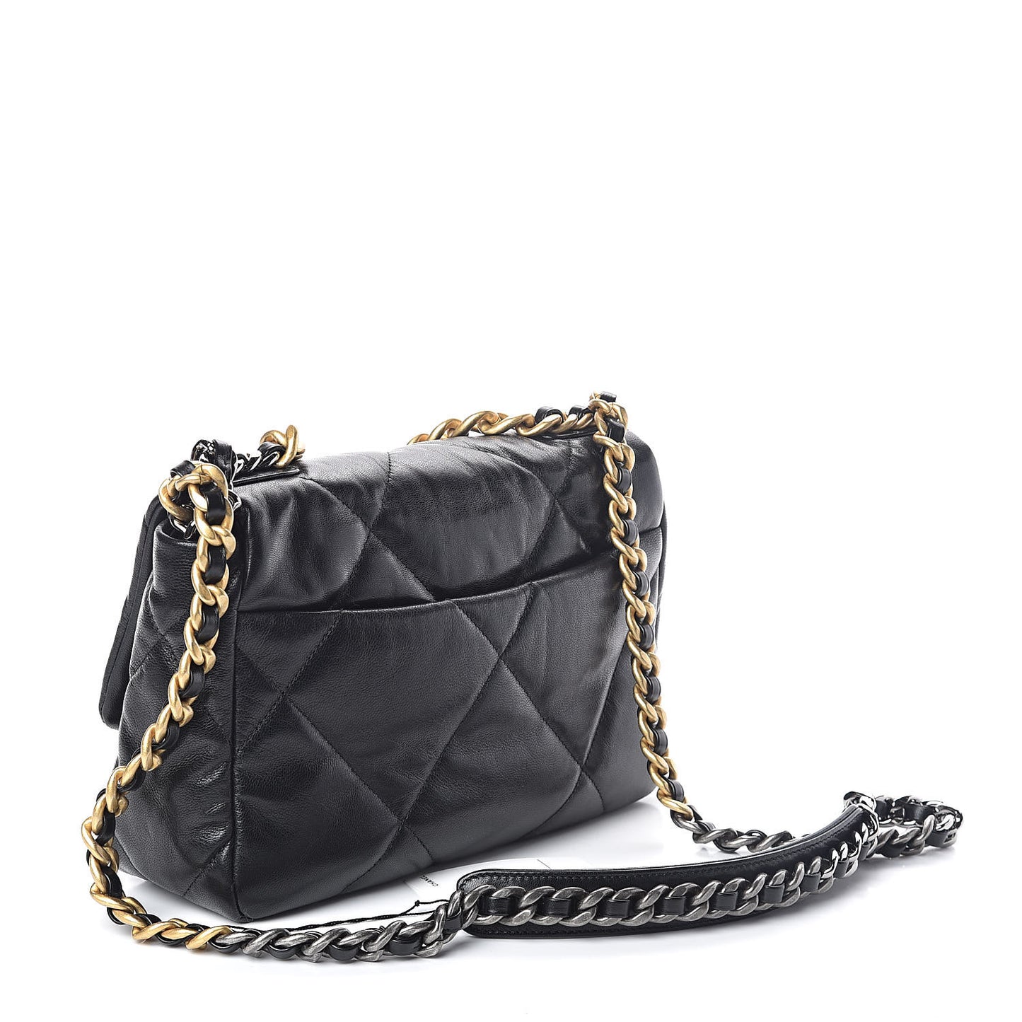 Goatskin Quilted Medium 19 Flap Black