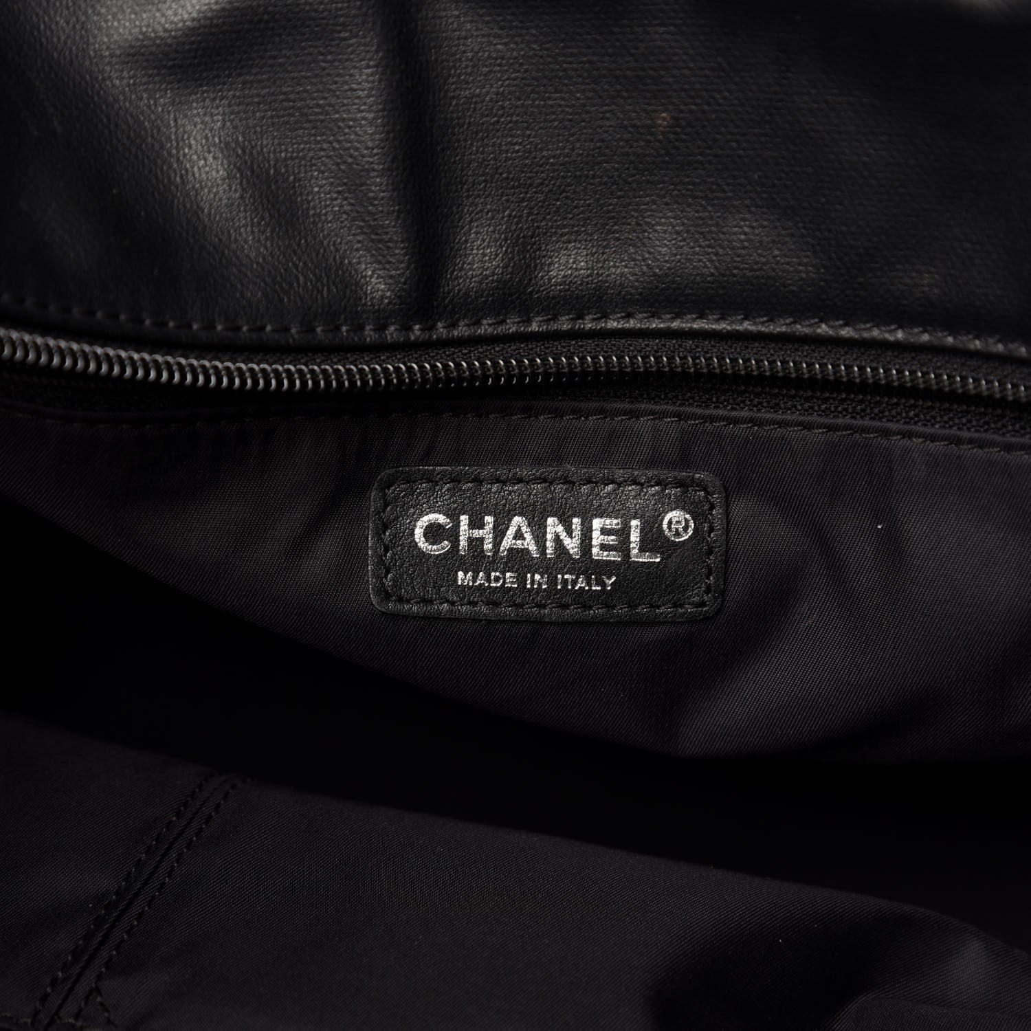 Chanel Coated Canvas Quilted Large Paris Biarritz Tote Black 9 of 12