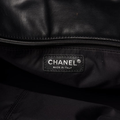 Chanel Coated Canvas Quilted Large Paris Biarritz Tote Black 9 of 12