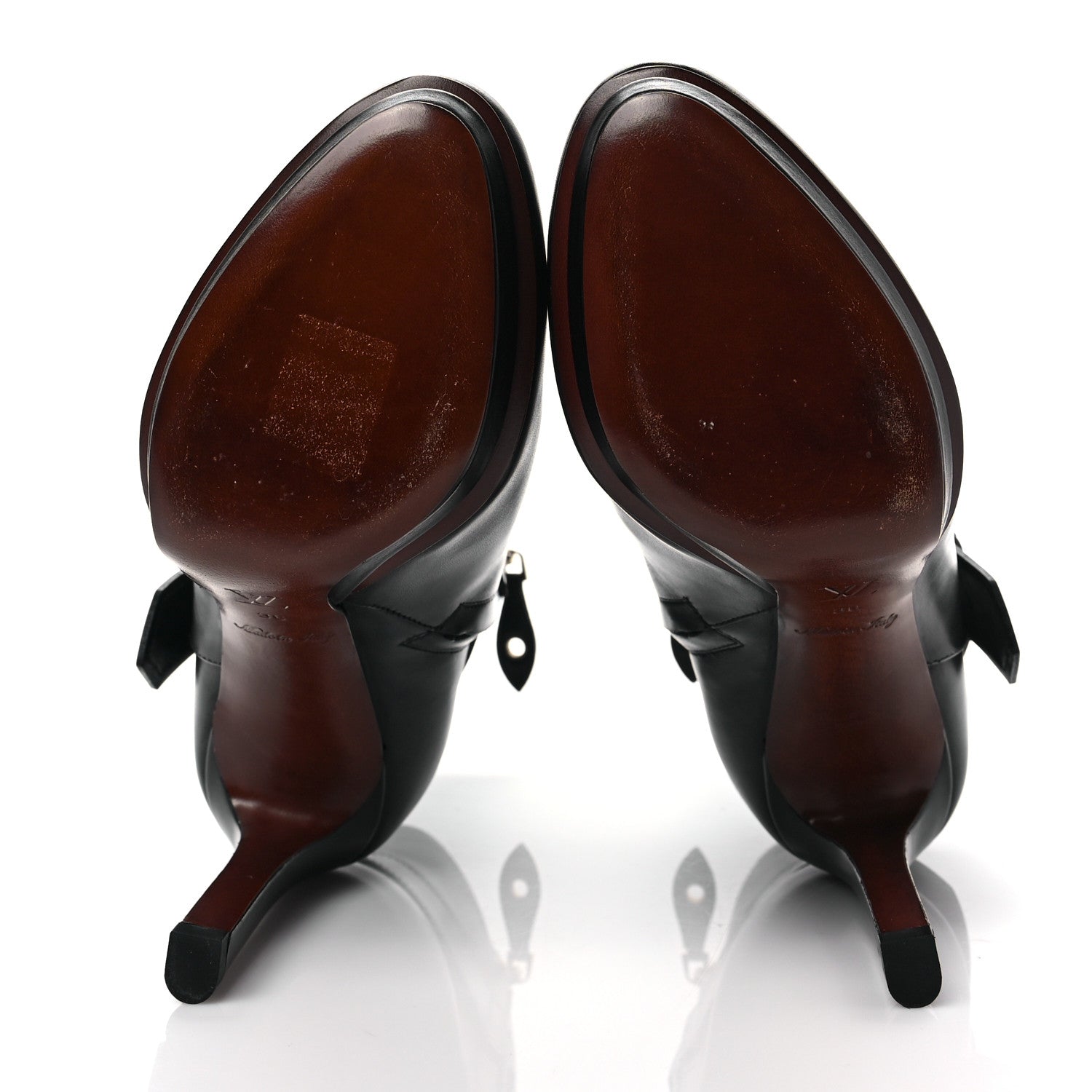 Louis Vuitton Calfskin Belted Platform Ankle Boots 36 Black 5 of 6