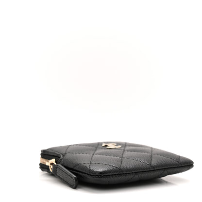 Chanel Caviar Quilted Zip Card Holder Wallet Black 4 of 8
