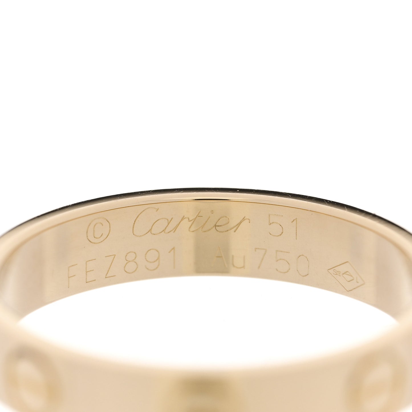 18K Yellow Gold 3.5mm LOVE Wedding Band Ring 51 5.75