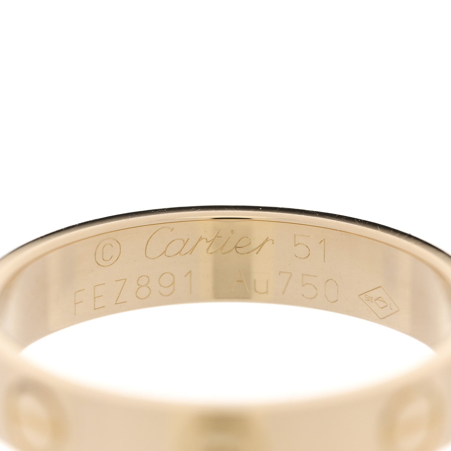 Cartier 18K Yellow Gold 3.5mm LOVE Wedding Band Ring 51 5.75 4 of 4