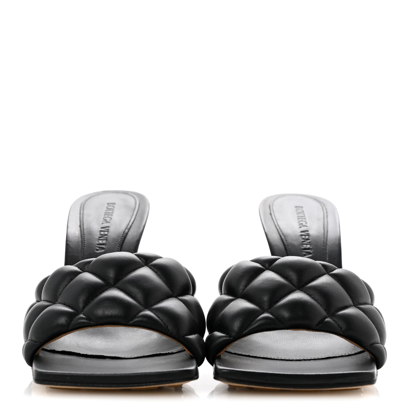 Nappa Matelasse Padded Mule Sandals 35.5 Black