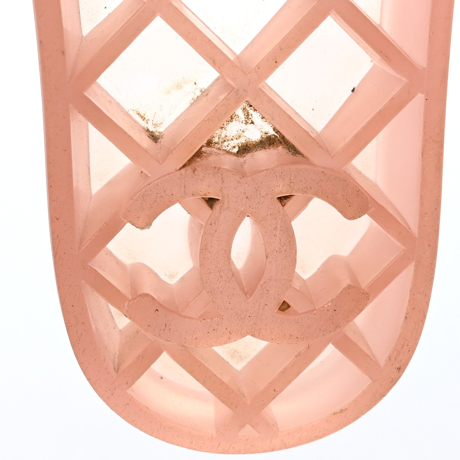 Chanel PVC Transparent CC Flat Slide Sandals 37 Pink 6 of 8