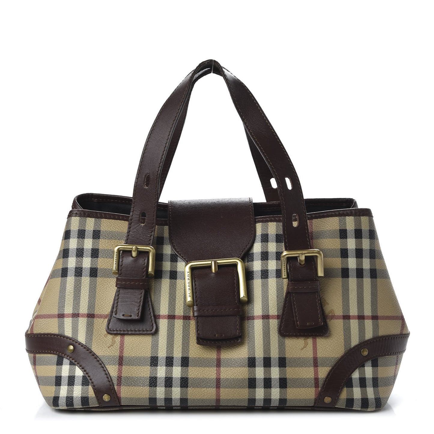 Haymarket Check Buckle Satchel Chocolate