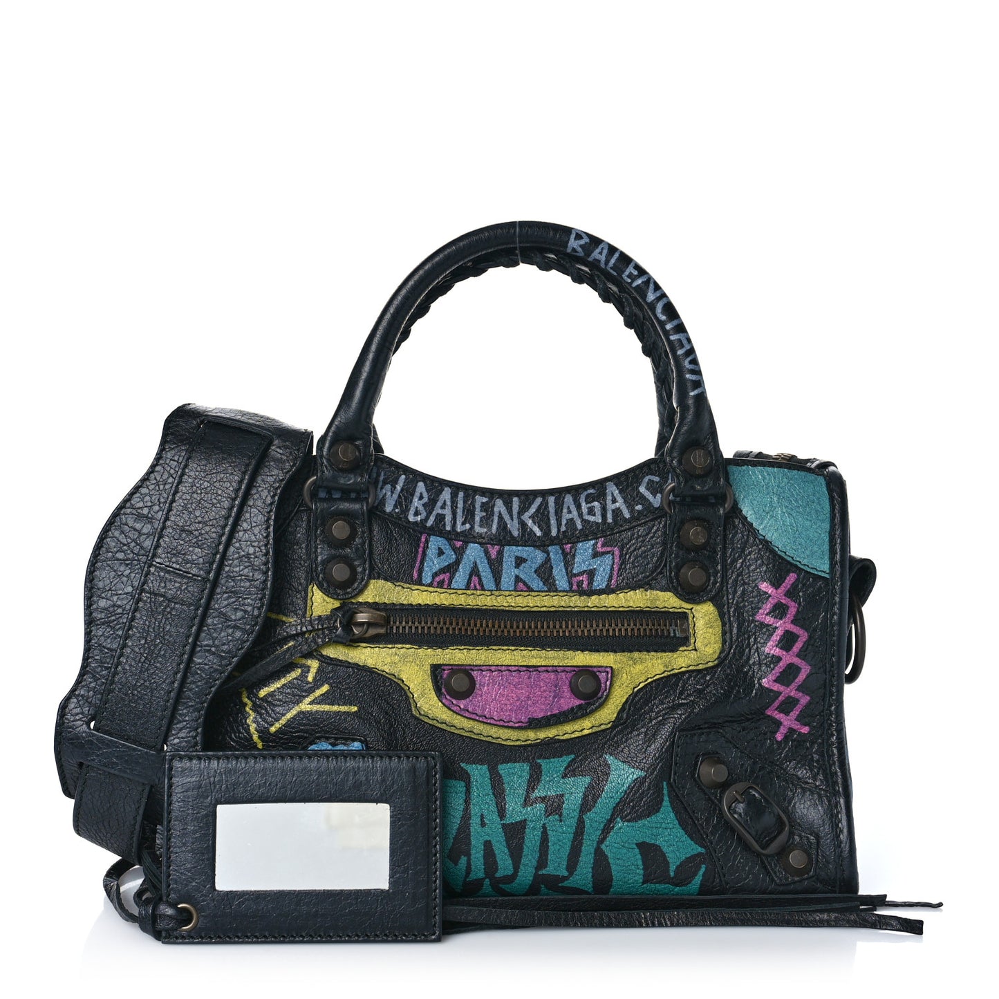 Agneau Arena Graffiti All Over Classic Hardware Mini City Black Multicolor