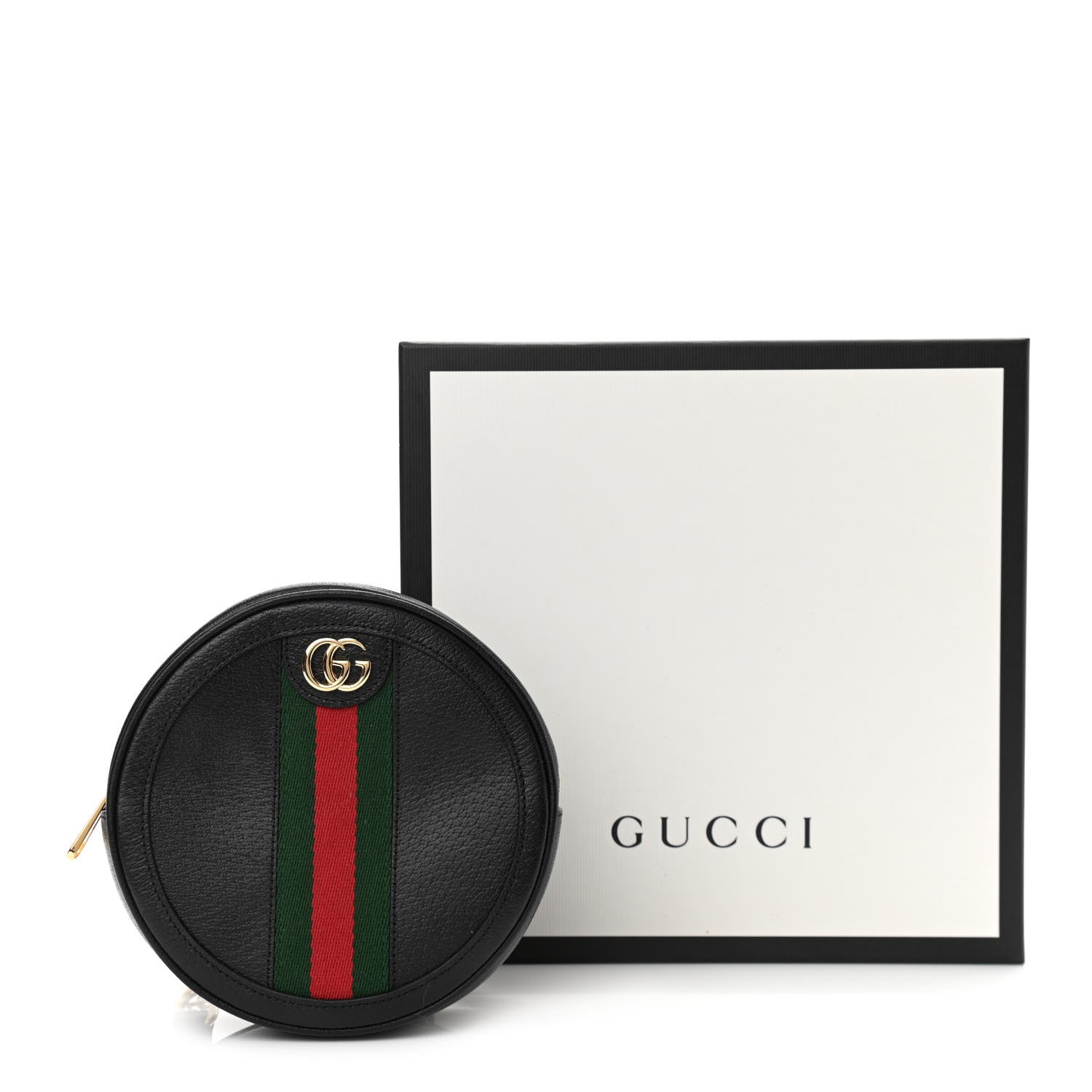 Gucci Grained Calfskin Web Mini Ophidia Round Backpack Black 11 of 11