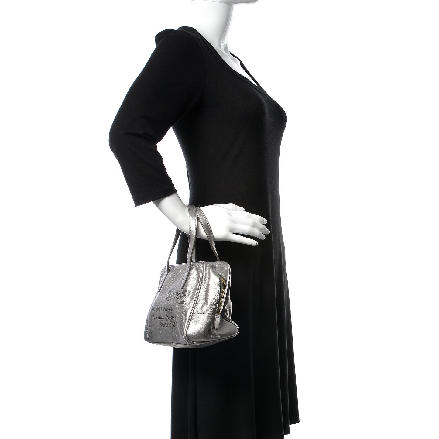 Metallic Calfskin Y-Mail Mini Bag Silver