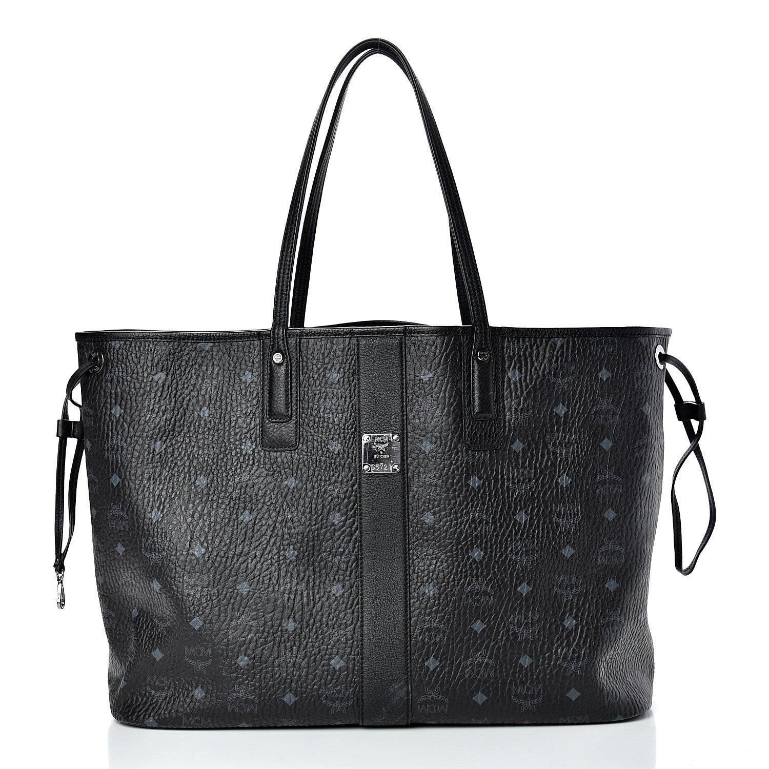 MCM Visetos Large Liz Reversible Shopper Tote Black 2 of 18