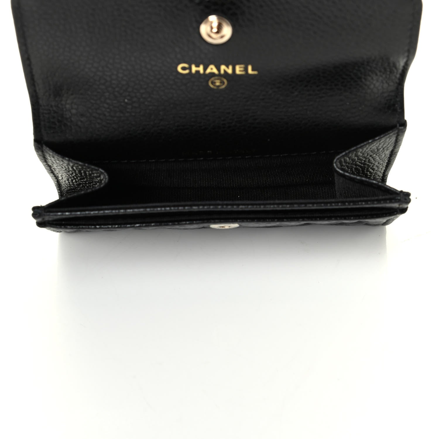 Chanel Caviar Camellia Embossed Card Holder Wallet Black 8 of 8