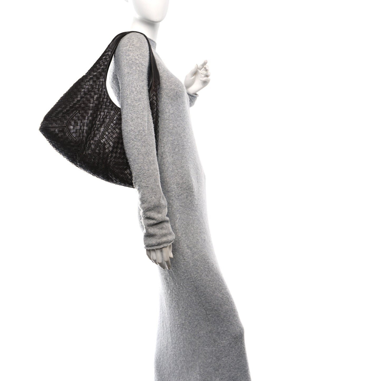 Nappa Intrecciato Ball Hobo Ebano