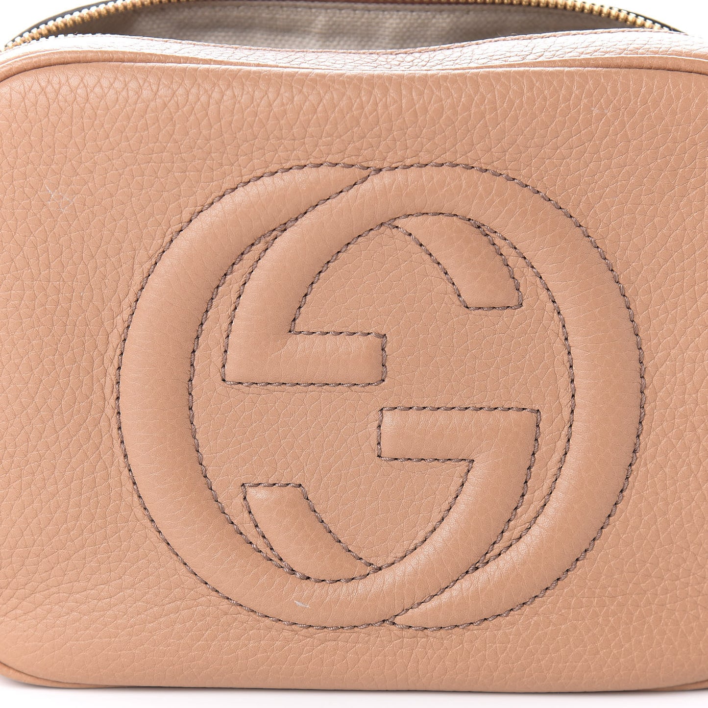Pebbled Calfskin Small Soho Disco Bag Rose Beige
