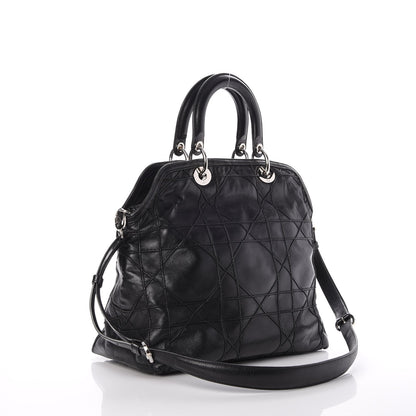 Christian Dior Lambskin Cannage Medium Granville Tote Black 4 of 8