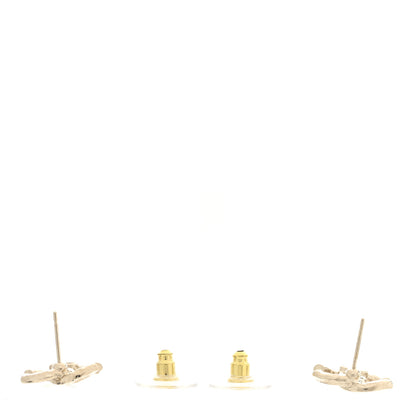 Chanel Crystal CC Earrings Gold 3 of 5