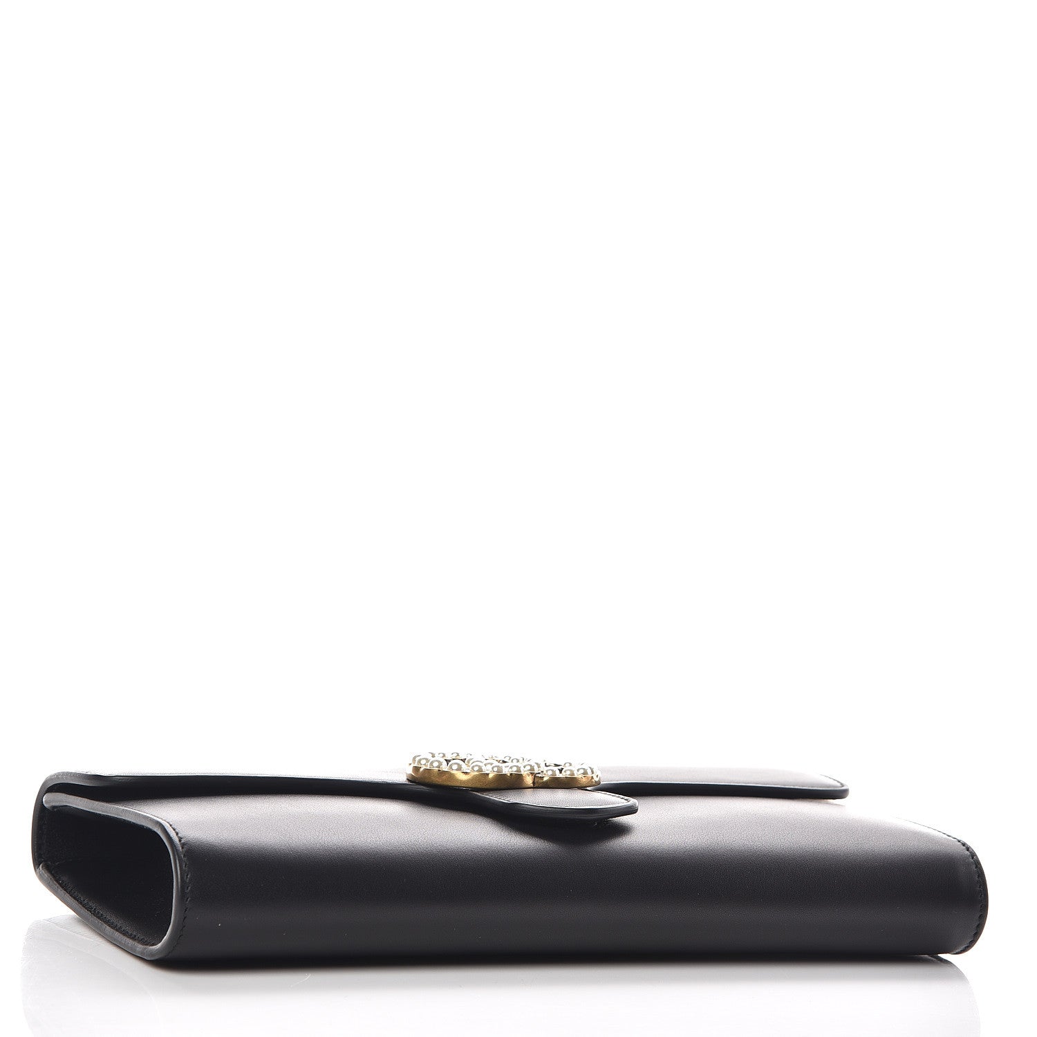 Gucci Calfskin Pearly GG Marmont Clutch Black 4 of 9
