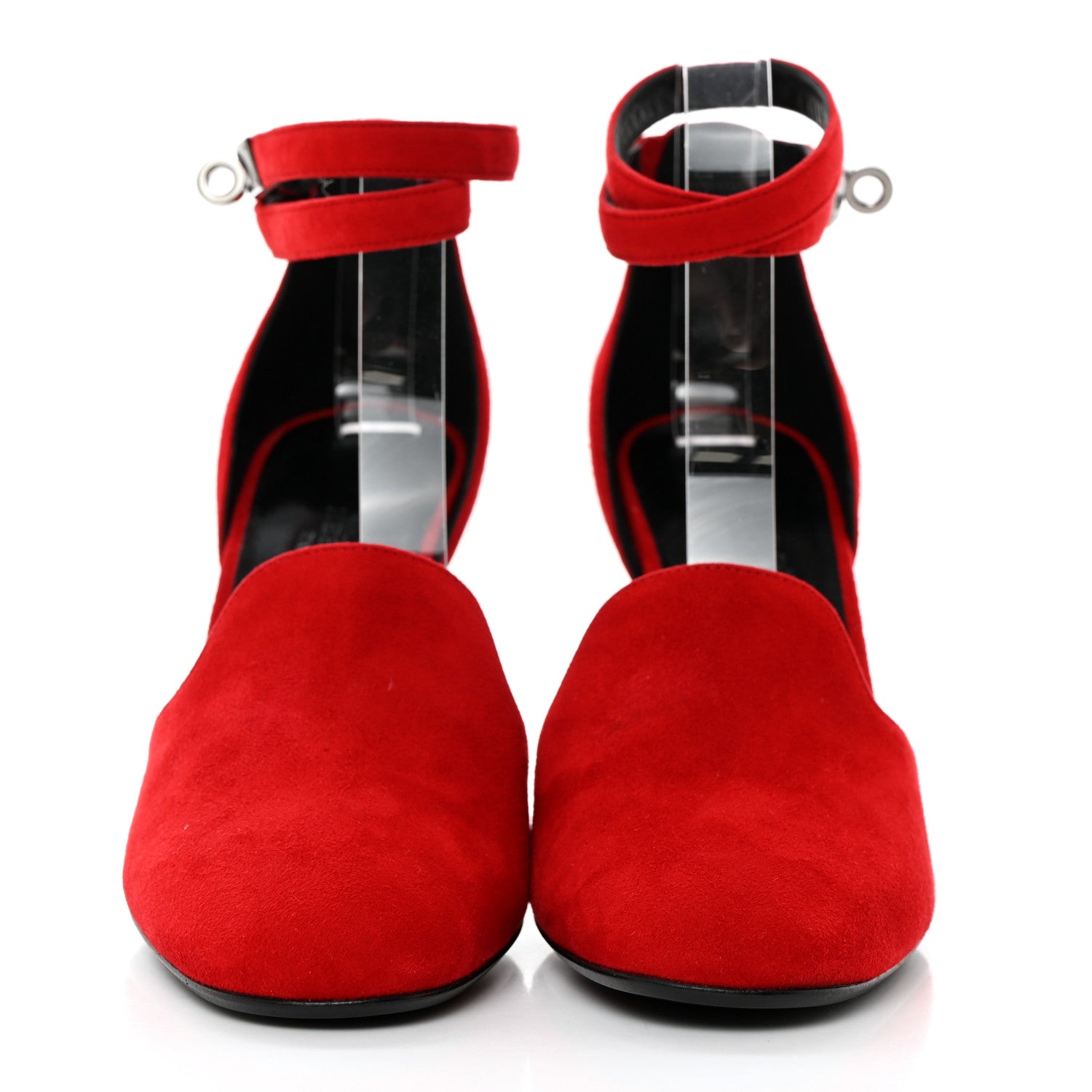 Hermes Suede Goatskin Lively Wedge Pumps 38 Piment 2 of 7