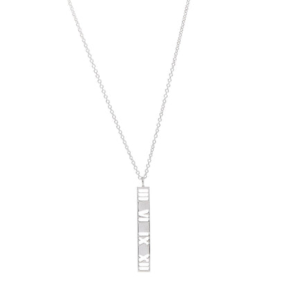 Tiffany Sterling Silver Atlas Bar Pendant Necklace 4 of 6