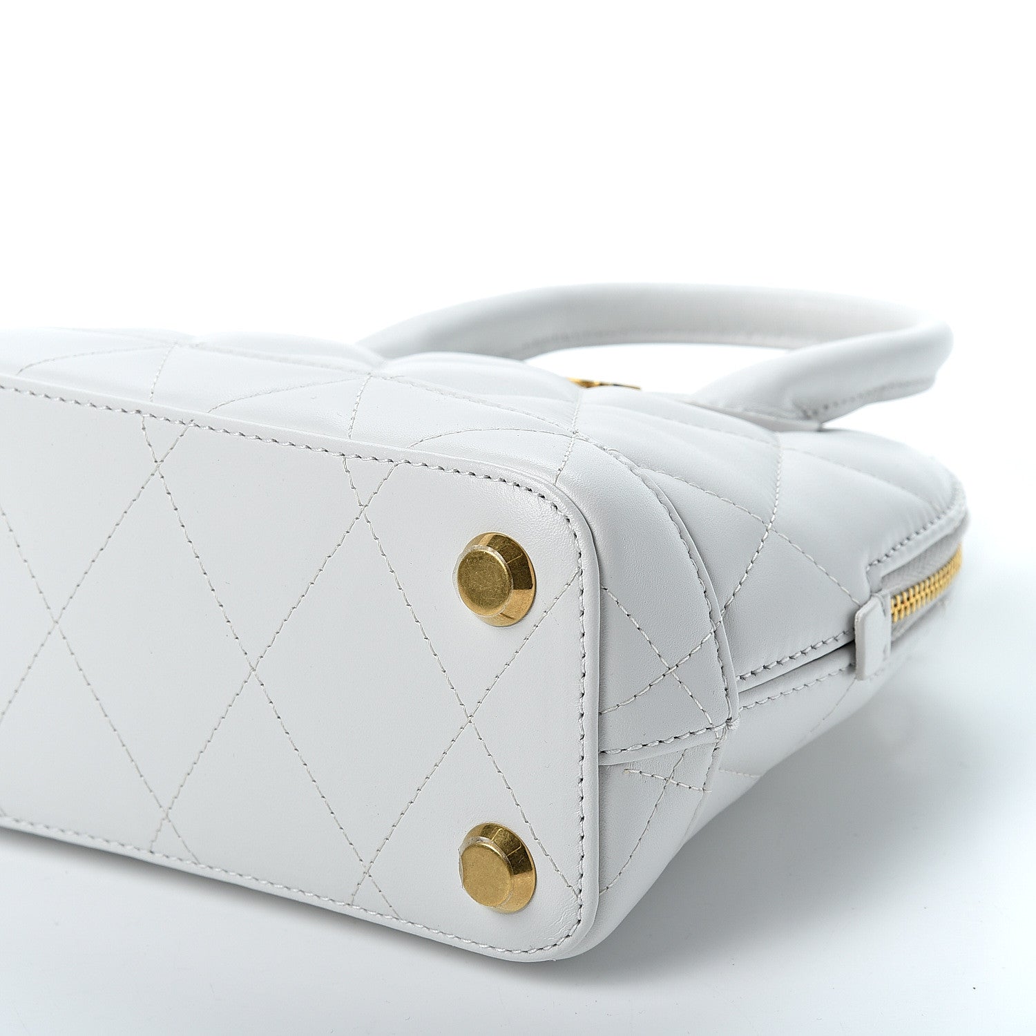 Balenciaga Nappa Calfskin Quilted XXS Ville Top Handle Bag White 8 of 8