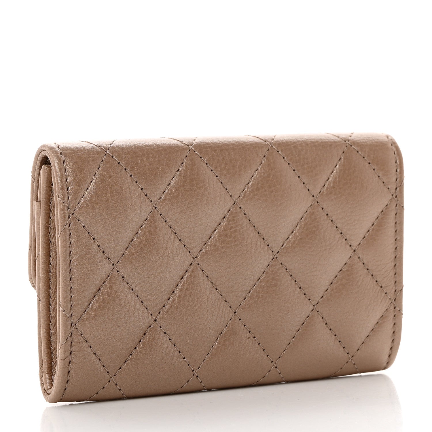Chanel Metallic Calfskin Quilted Reissue Flap Card Holder Gold 3 of 9
