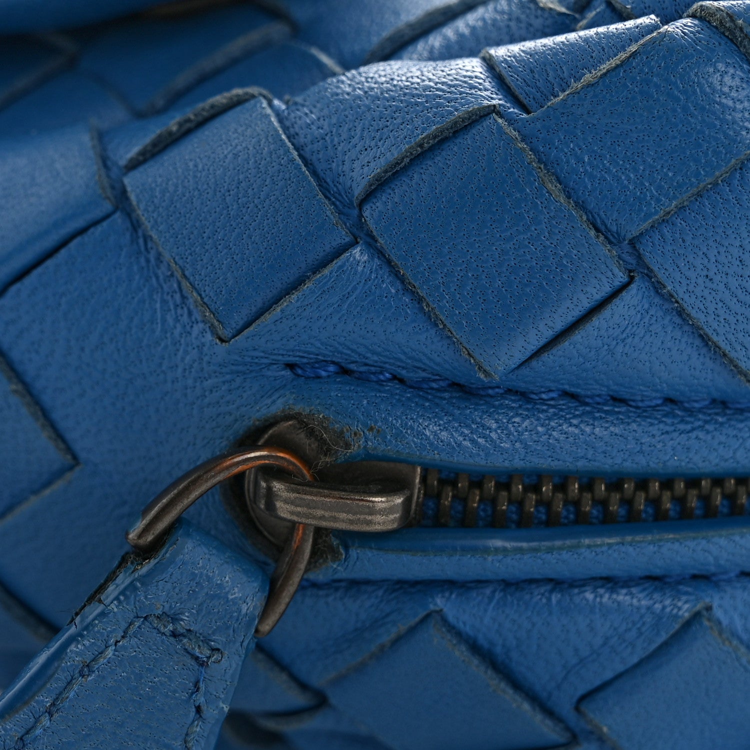 Bottega Veneta Nappa Intrecciato Small Chain Crossbody Blue 13 of 14