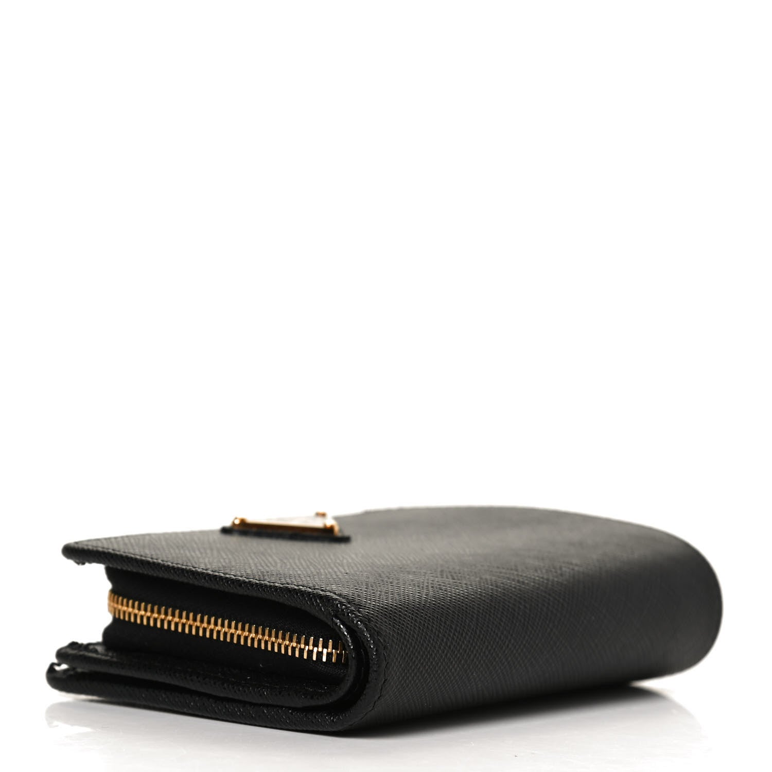 Prada Saffiano Metal Compact Wallet Black 4 of 10