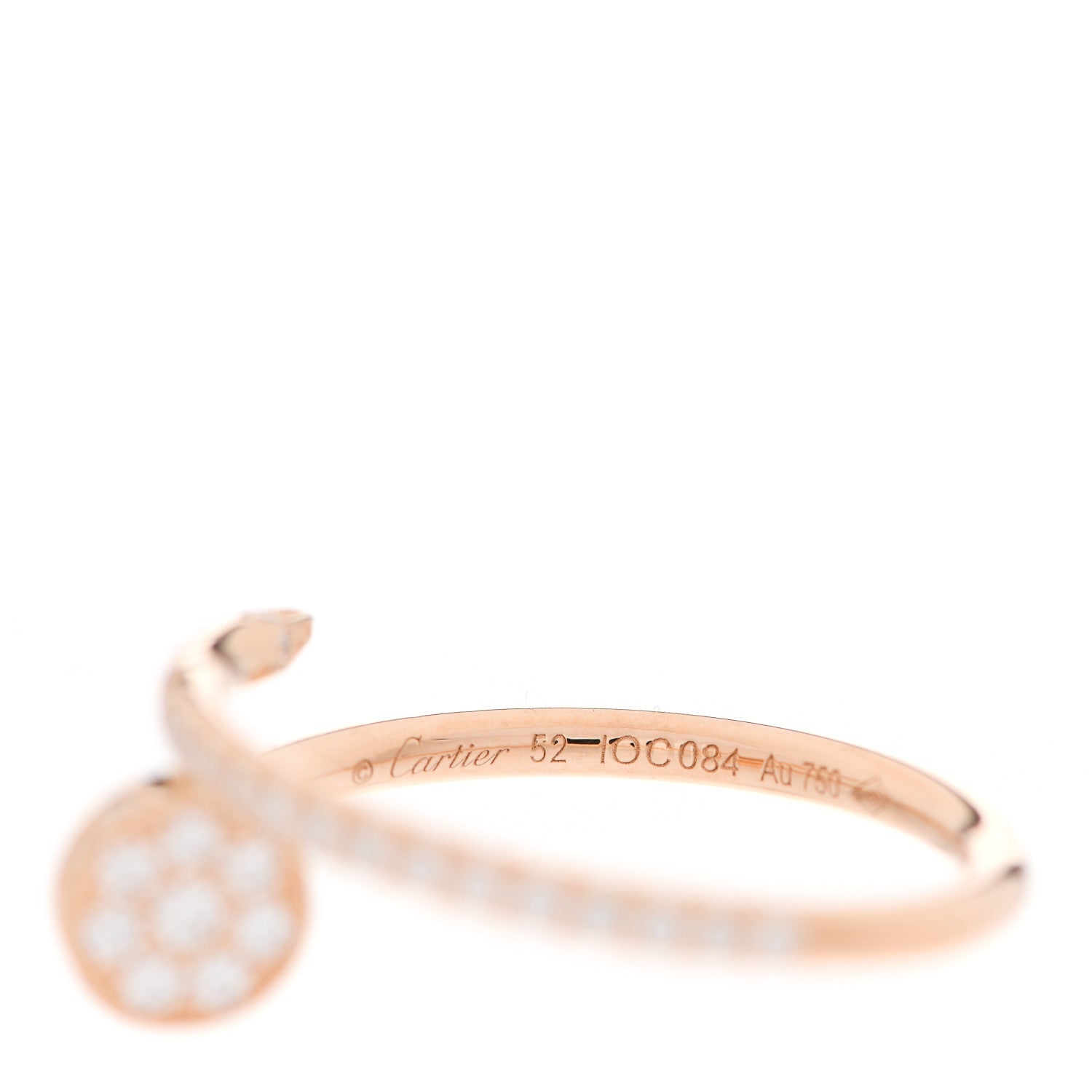 Cartier 18K Pink Gold Diamond Juste Un Clou Paved Ring 52 6 4 of 5