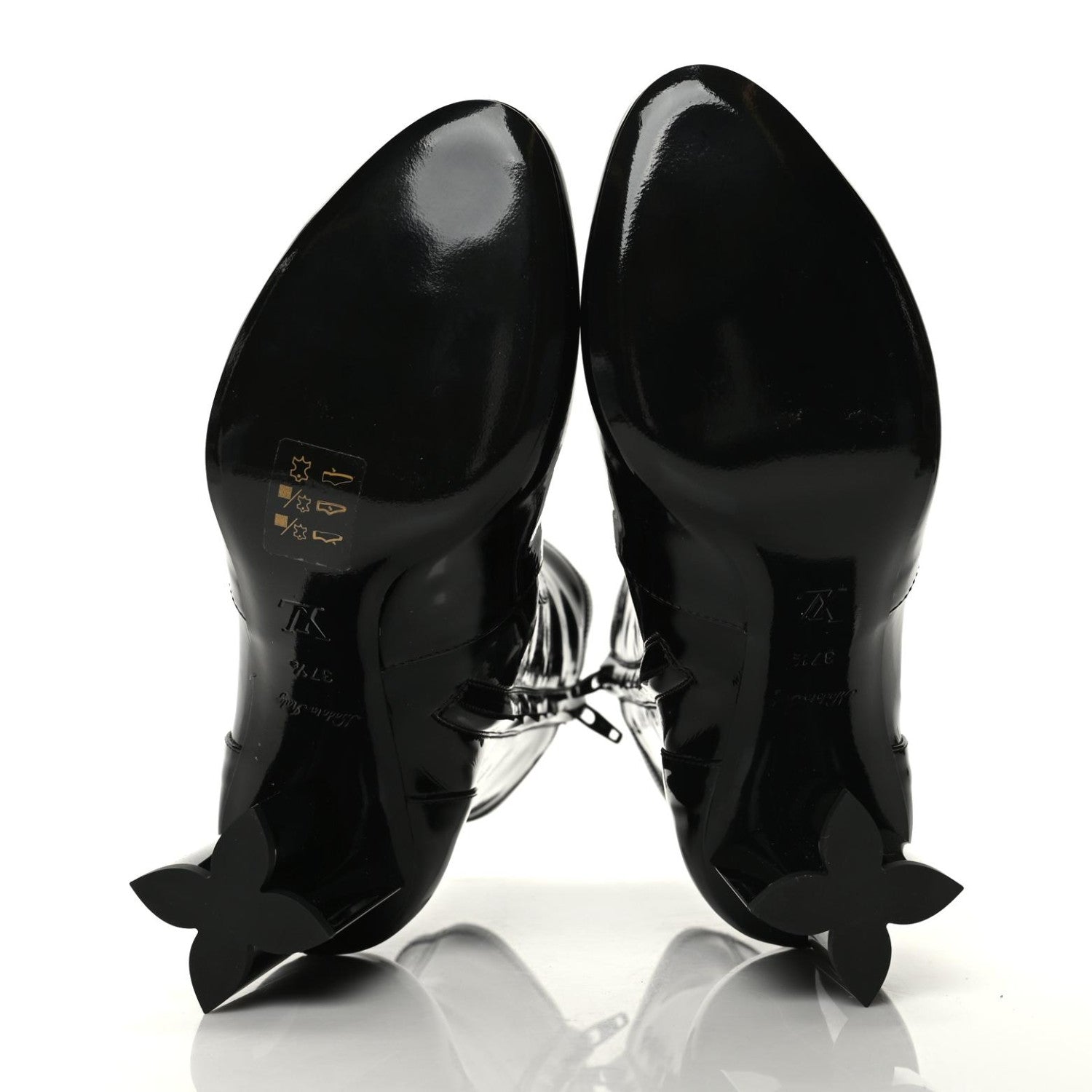 Louis Vuitton Patent Silhouette Ankle Boots 37.5 Black 5 of 7