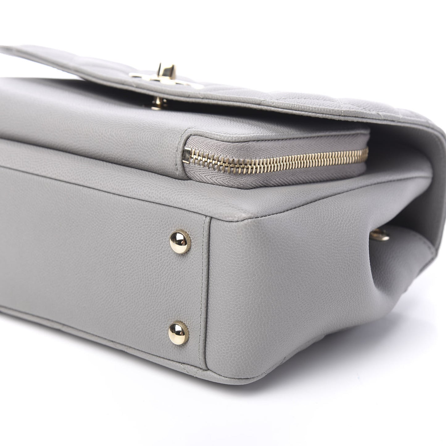 Caviar Quilted Medium Business Affinity Flap Grey
