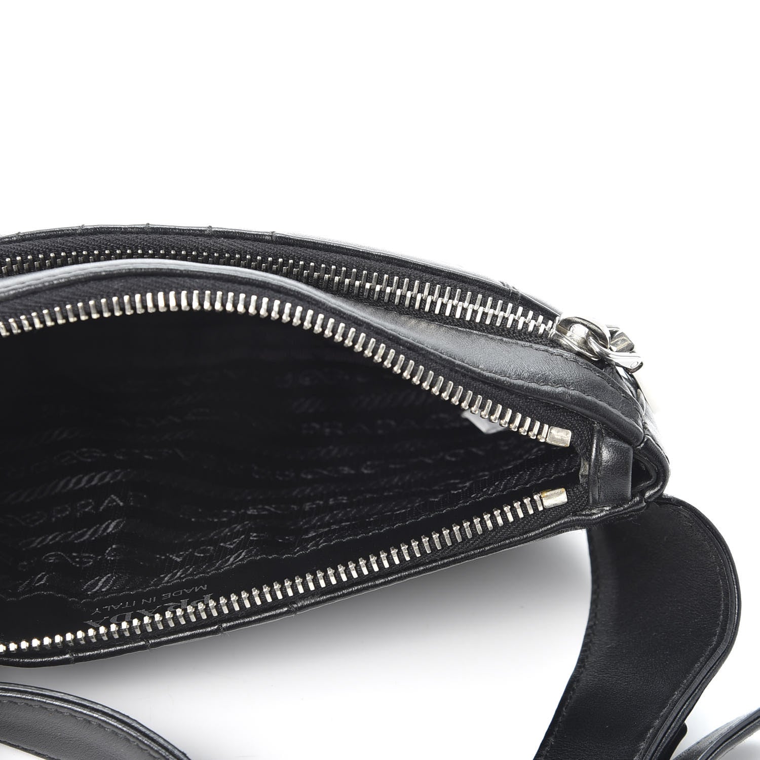 Prada Soft Calfskin Impunture Diagramme Belt Bag Black 4 of 10