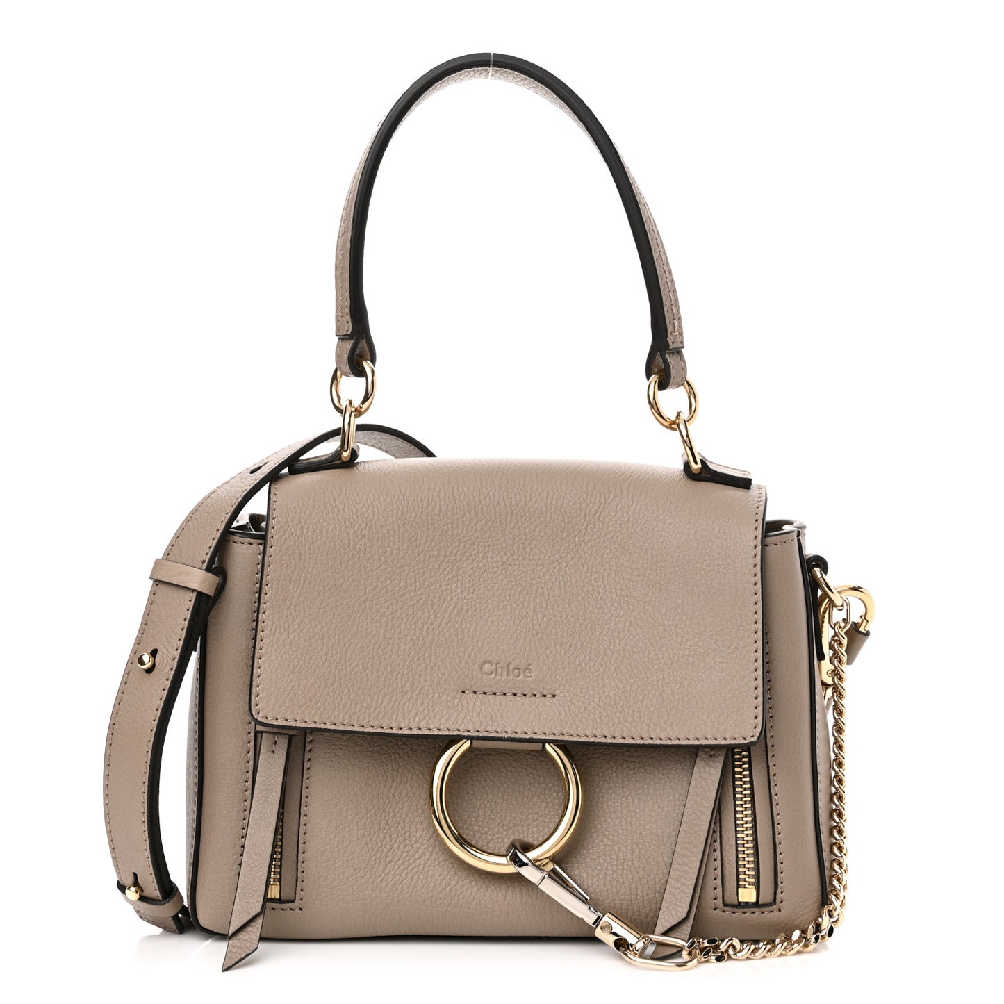 Calfskin Mini Faye Day Shoulder Bag Motty Grey
