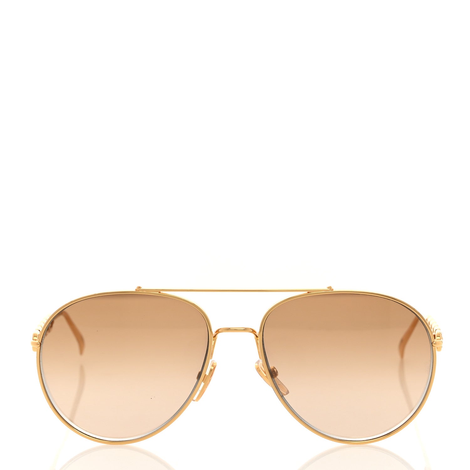 Louis Vuitton Metal My LV Chain Pilot Sunglasses Z1539W Gold 2 of 8